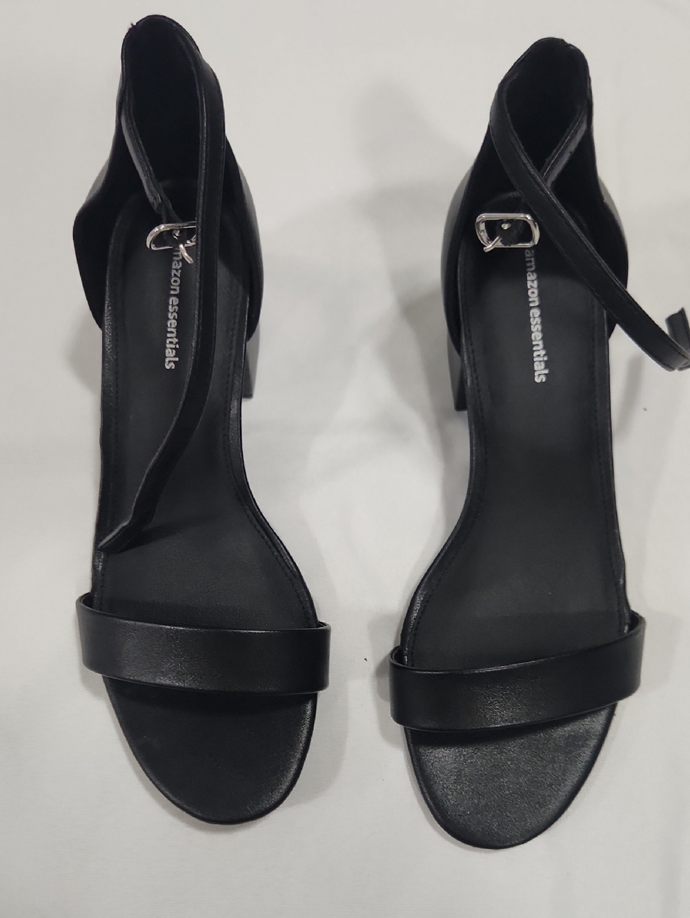 Amazon Essentials Black Ankle-Strap Block Heel Sandals